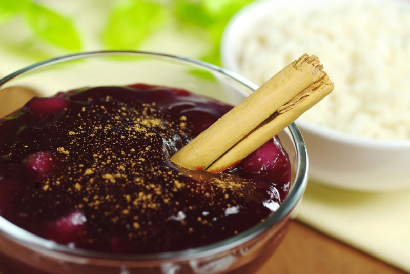 bol con mazamorra morada